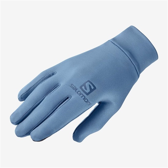Blue Men's Salomon AGILE WARM U Gloves | 618-MROFPC