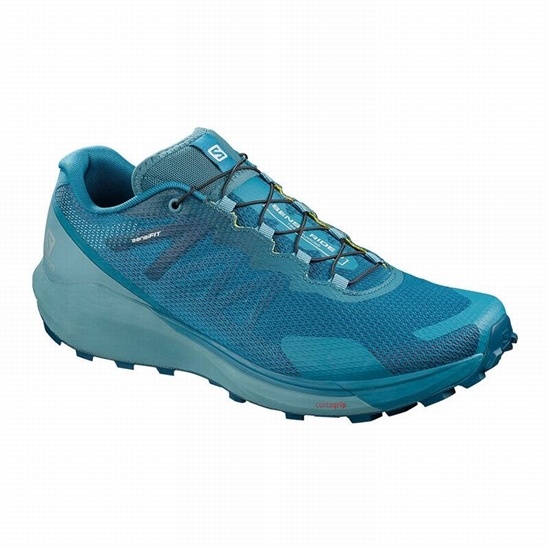 Blue Men's Salomon SENSE RIDE 3 Running Shoes | 920-KQXNGJ