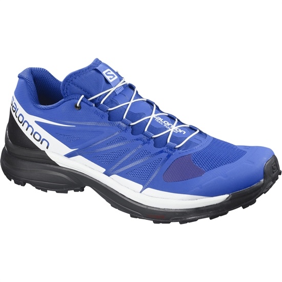 Blue / White / Black Men's Salomon WINGS PRO 3 Trail Running Shoes | 503-RJIQOC