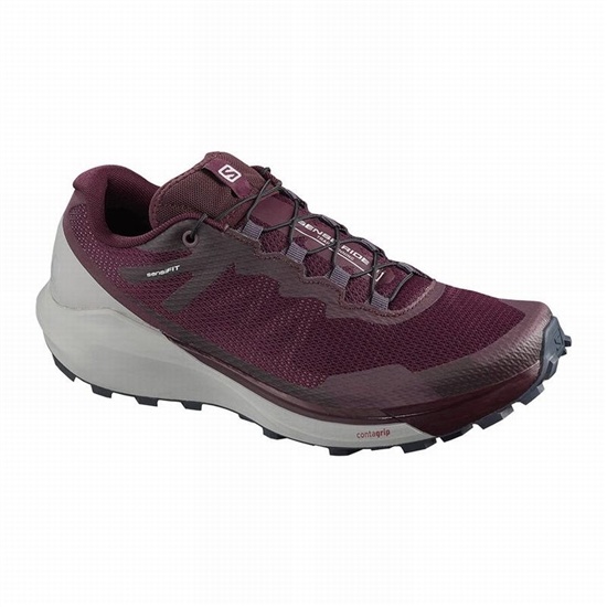 Burgundy / Coral Women's Salomon SENSE RIDE 3 W Trail Running Shoes | 231-CIHTEZ