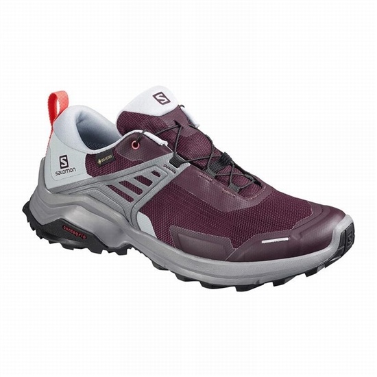 Burgundy Women's Salomon X RAISE GORE-TEX Hiking Shoes | 360-OCHFRJ