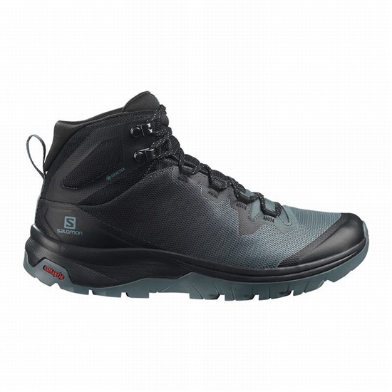 Dark Blue / Black Women's Salomon VAYA MID GORE-TEX Hiking Shoes | 517-GSNKLO