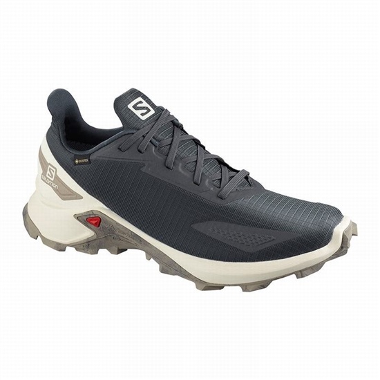 Dark Grey Men's Salomon ALPHACROSS BLAST GTX Trail Running Shoes | 249-EZMVFQ