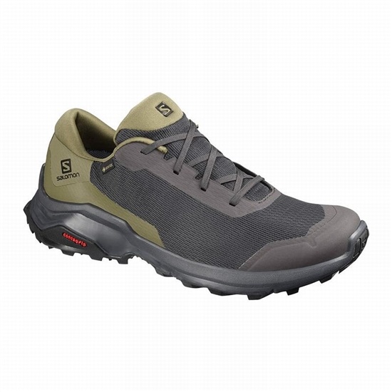 Dark Grey / Olive Men's Salomon X REVEAL GORE-TEX Hiking Shoes | 285-JNVOMP