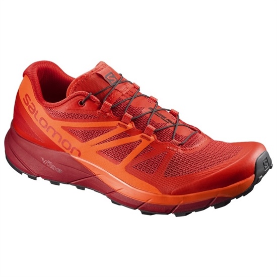 Dark Red / Orange Men's Salomon SENSE RIDE Trail Running Shoes | 789-ZXPNYD