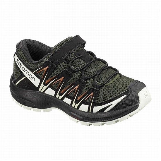 Deep Green / Black Kids' Salomon XA PRO 3D K Trail Running Shoes | 039-ZAQIXB