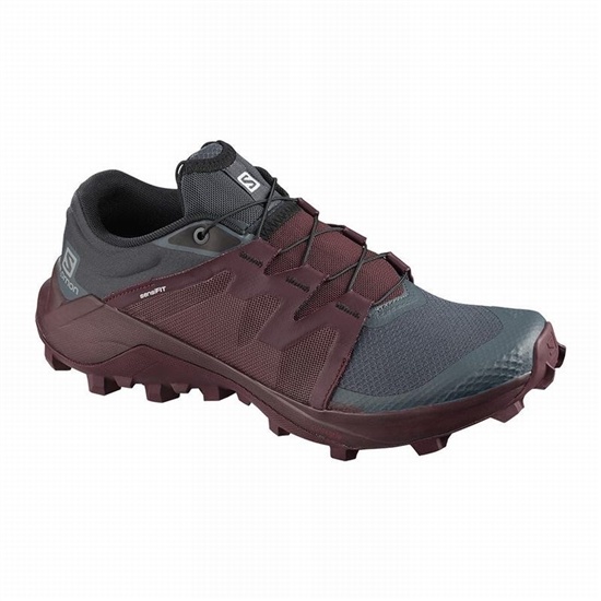Gray / Burgundy Women's Salomon WILDCROSS W Trail Running Shoes | 047-FHXSOV