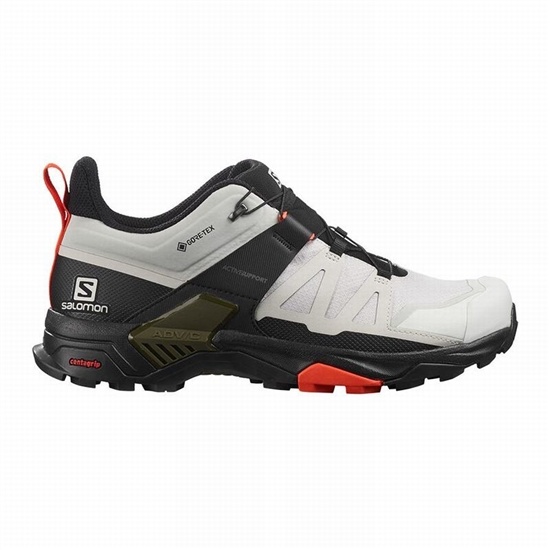 Grey / Black Men's Salomon X ULTRA 4 GORE-TEX Hiking Shoes | 982-GOLYIQ