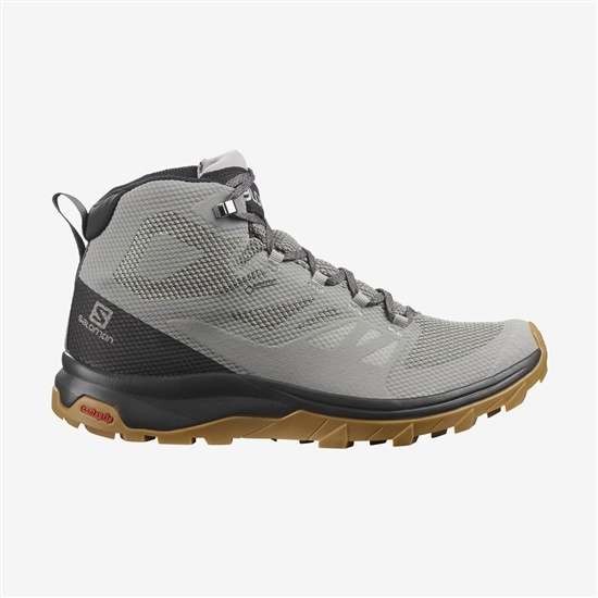 Grey Men's Salomon OUTLINE MID GORE-TE Hiking Boots | 680-XNCEZV