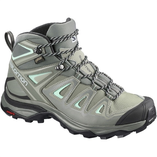 Grey Women's Salomon X ULTRA 3 MID GTX W Hiking Shoes | 184-HUPCBJ