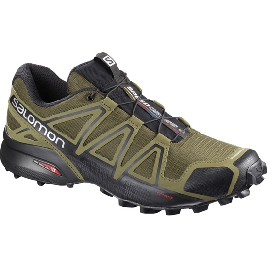 Khaki / Black Men's Salomon SPEEDCROSS 4 Trail Running Shoes | 752-IZEXKH