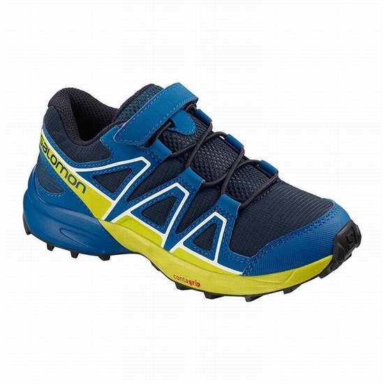 Navy Kids' Salomon SPEEDCROSS Trail Running Shoes | 036-HIXNJS