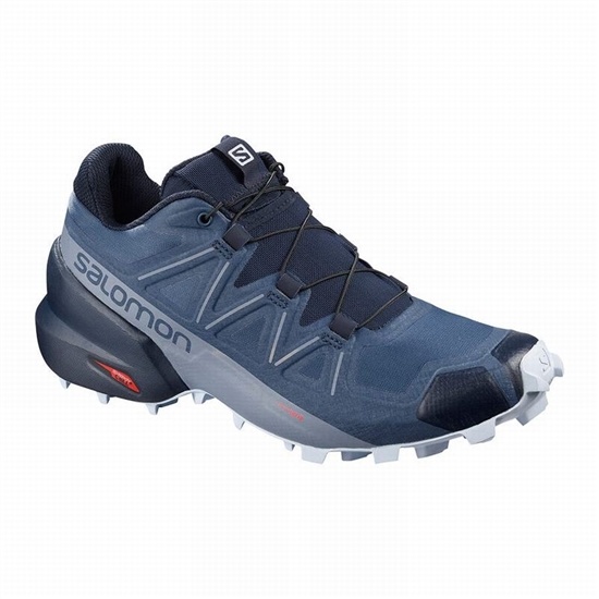 Navy Women's Salomon SPEEDCROSS 5 WIDE W Trail Running Shoes | 506-VXAYNL