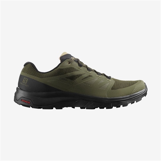 Olive Green Men's Salomon OUTLINE GORE-TEX Hiking Shoes | 725-YCXURT