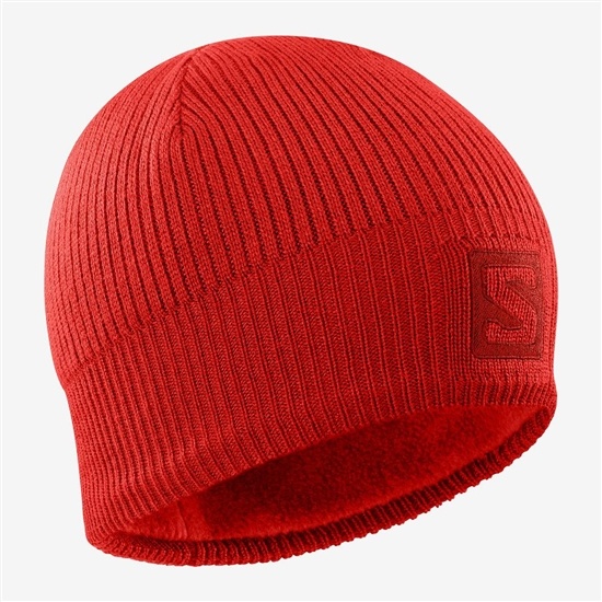 Red Men's Salomon LOGO Hats | 987-WSDENV