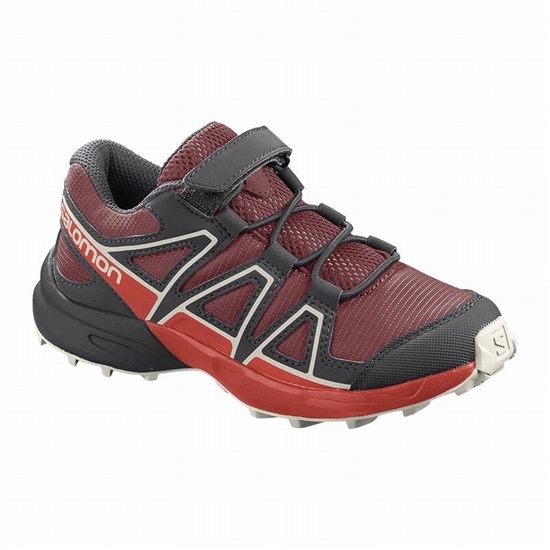 Red / Pink Kids' Salomon SPEEDCROSS Trail Running Shoes | 639-OUJMCA