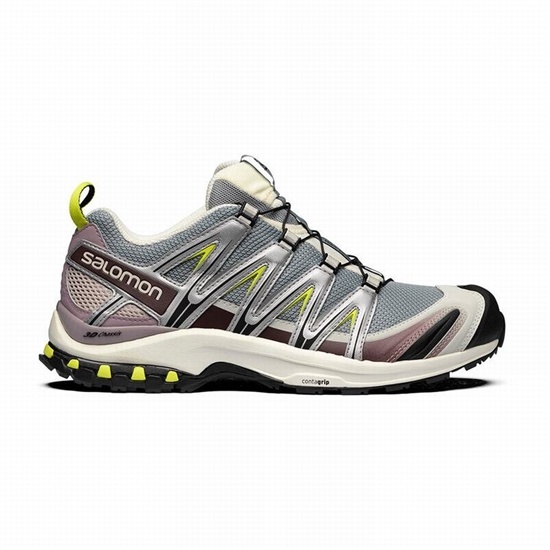 Silver / Light Green Men's Salomon XA PRO 3D Trail Running Shoes | 215-MEGROI