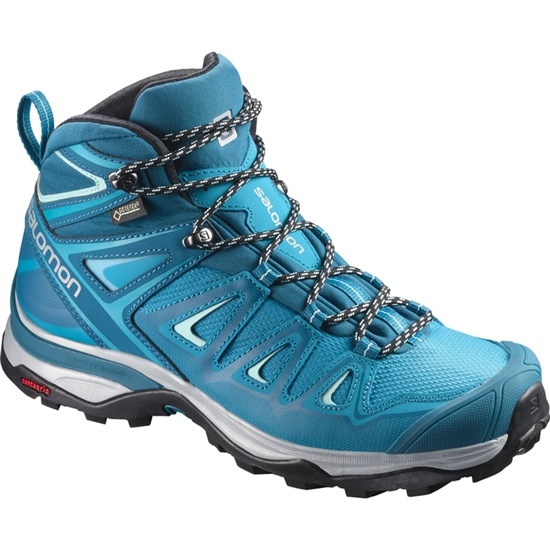 Turquoise Women's Salomon X ULTRA 3 MID GTX W Hiking Shoes | 019-TWAJBY