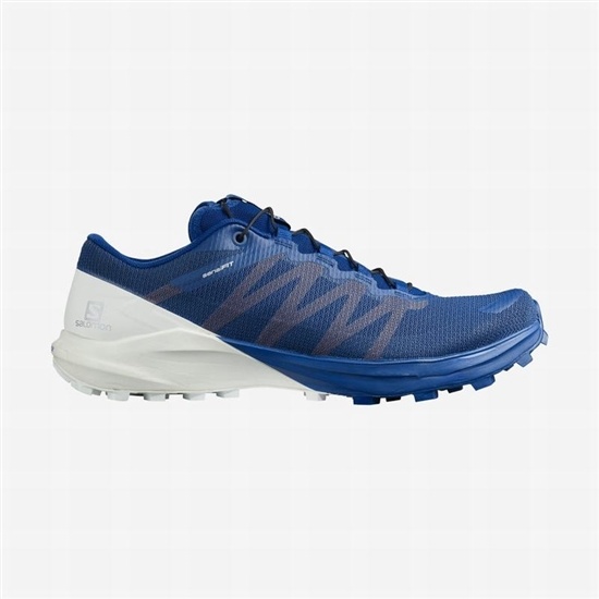 White / Apricot Men's Salomon SENSE PRO 4 Trail Running Shoes | 603-AXLQOK