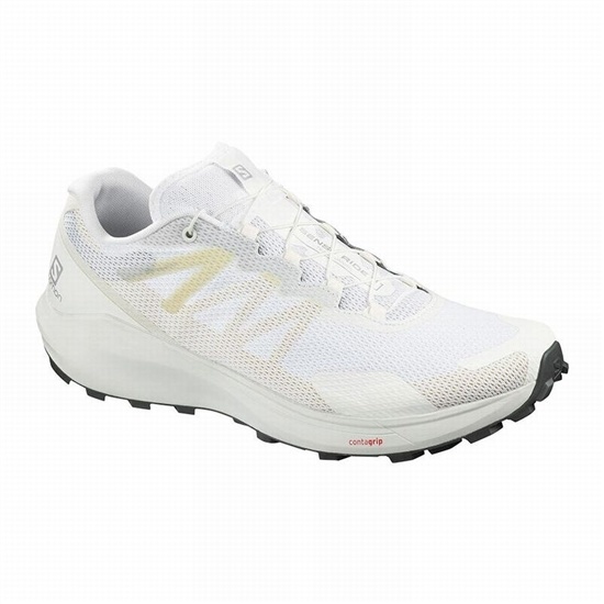 White Men's Salomon SENSE RIDE 3 Trail Running Shoes | 863-FUPDAV