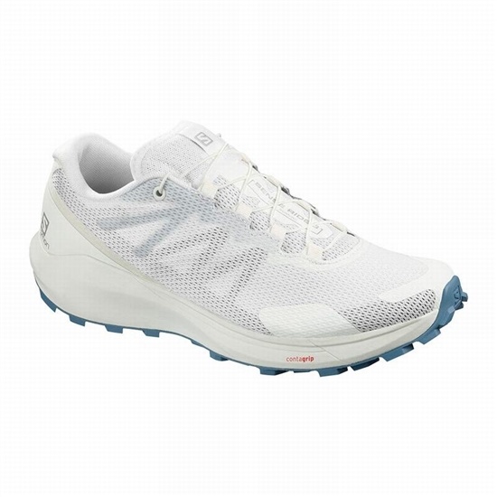 White Women's Salomon SENSE RIDE 3 W Trail Running Shoes | 815-ZDLVGJ