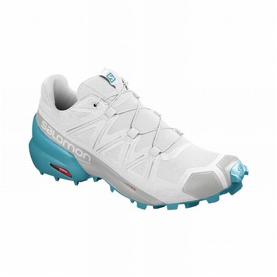 White Women's Salomon SPEEDCROSS 5 Trail Running Shoes | 329-LQXRPG
