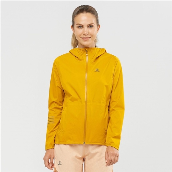 Yellow Women's Salomon BONATTI WATERPROOF Jackets | 046-OLVWXQ